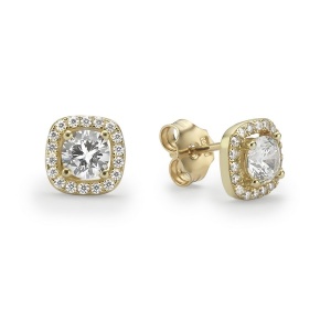 GE221 | עגילי זרקון עם מסגרת מרובעת