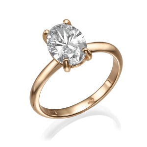 RD0006L-1 | טבעת משובצת יהלום אובל 1 קרט